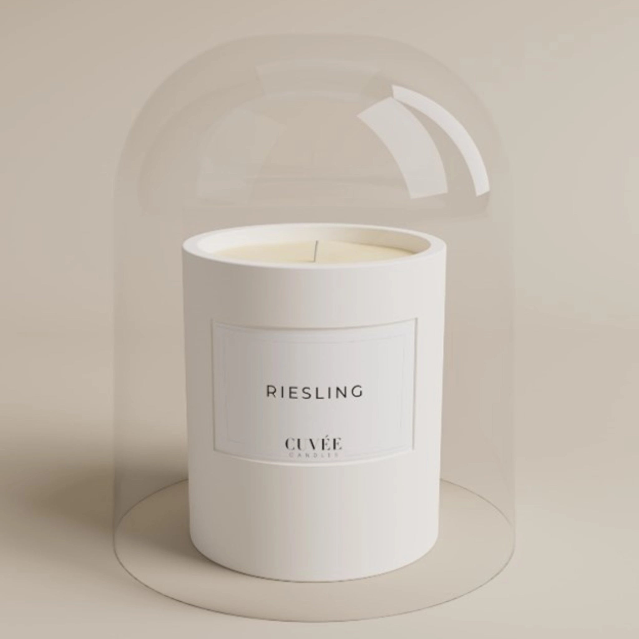 Riesling Kerze unter Duftglocke.